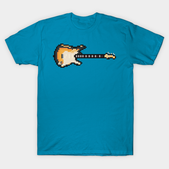 Discover Pixel Black Flame Guitar - Music - T-Shirt