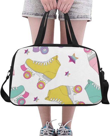 Discover HHL Sports Gym Bag Skate Rolls Pattern Drawing Travel Bags Duffle Bag Sports Fitness Bag Workout Fitness Handbag