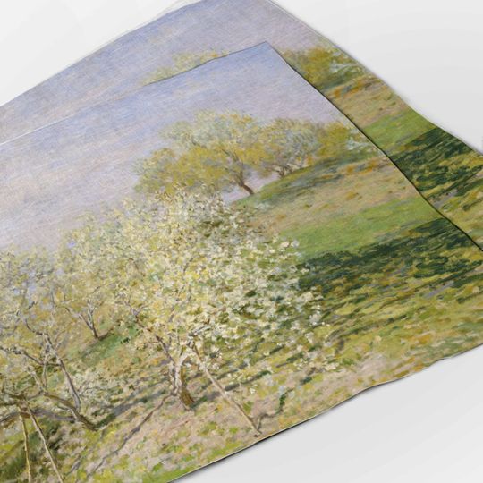 Discover Placemats set, Spring, Claude Monet, linen placemats