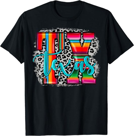 Discover Texas Serape Leopard Pattern Western Pattern T-Shirt