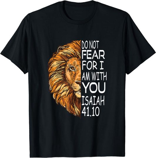 Discover Christian Religious Bible Verse Sayings Lion Fear Scripture T-Shirt