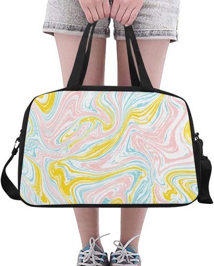Discover HHL Sports Gym Bag Marble Ink Texture Marbling Travel Bags Duffle Bag Duffle Bag Workout Fitness Handbag