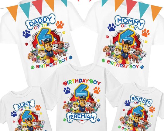 Discover Paw Patrol Birthday Matching T-shirt