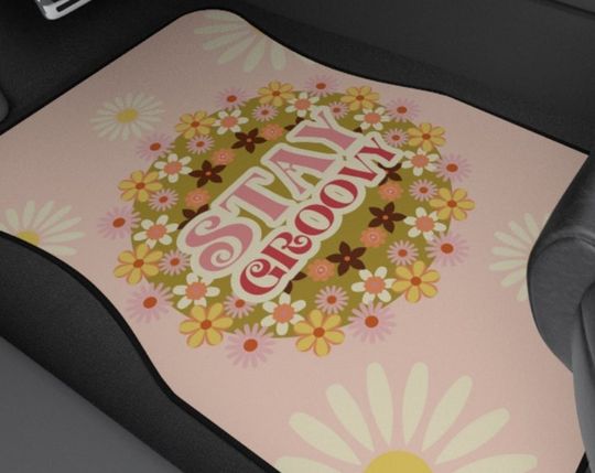 Discover Stay Groovy Car Floor Mat, Vintage Car Floor Mat