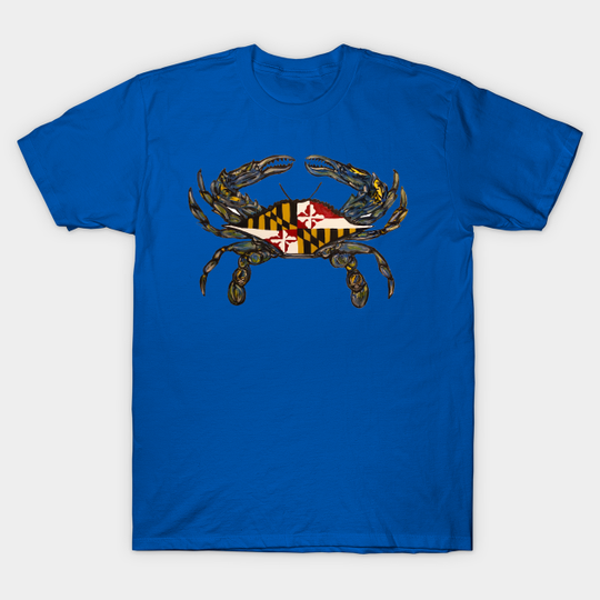 Discover Royal Blue Maryland Flag Crab - T-Shirt