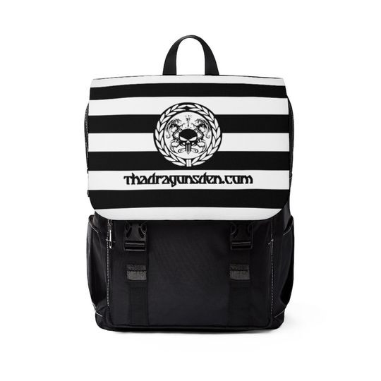 Discover Unisex Casual Shoulder Backpack - Black & White Stripes
