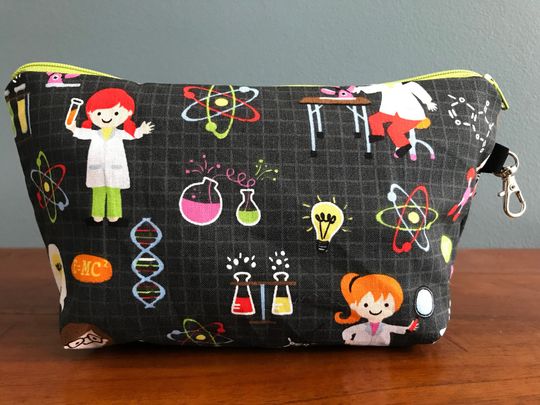 Discover Girl Scientist Zippered Pouch/Pencil Case/MakeupBag