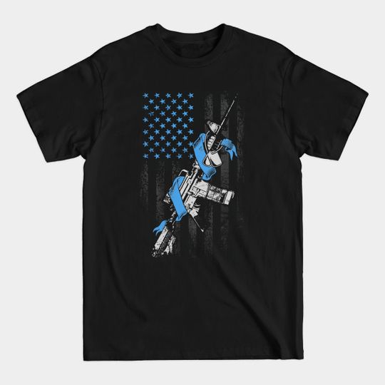 Discover Light Blue Ribbon Military Awareness T-Shirt
