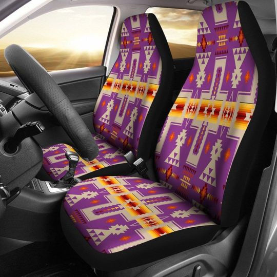 Discover Light Purple Tribe Design Native American Pattern Car Seat Covers