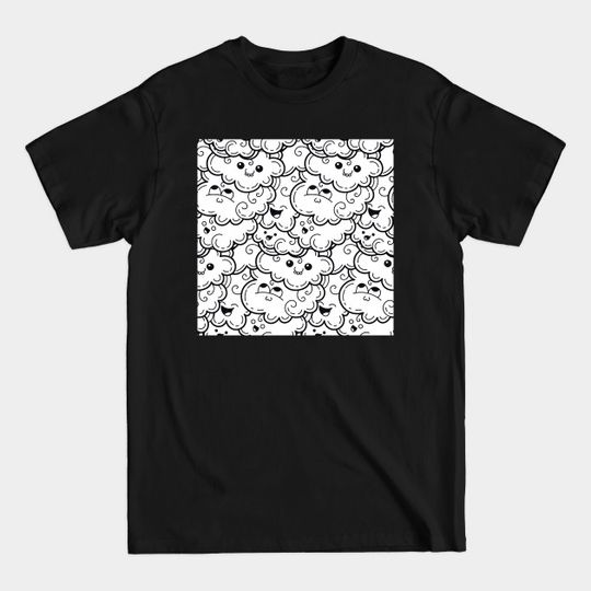 Discover Doodle Clouds Pattern Kawaii - Clouds - T-Shirt