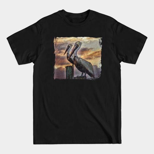 Discover Pelicans At Sunset - Pelican Bird - T-Shirt