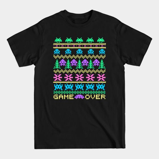 Discover Ugly Christmas Gamers Sweater 8-bit 80s Space Alien Invaders - Sweater - T-Shirt