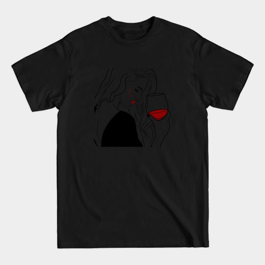 Discover Woman with wine glass - gift - beauty - Beautiful Woman - T -shirt