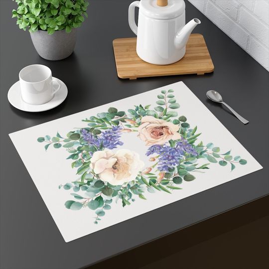 Discover Cotton Cottagecore Eucalyptus and Roses Placemat