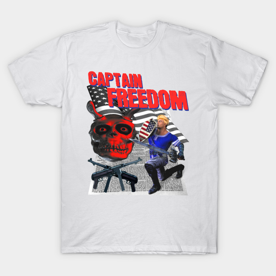 Discover Captain Freedom Off Brand Parody Boot Knock Off Funny Meme Super Hero - Superhero - T-Shirt