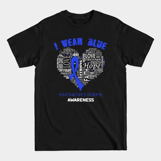 Discover Wear Blue for Huntington's Disease - Awareness Heart T-Shirt
