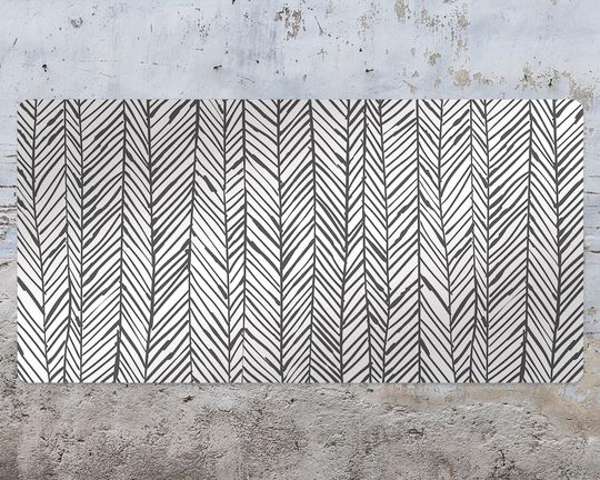 Discover Black And White Herringbone Desk Mats