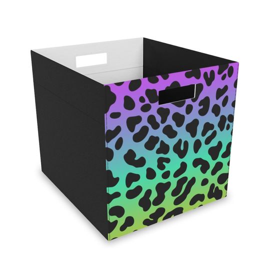 Discover Rainbow Leopard Felt Storage Box