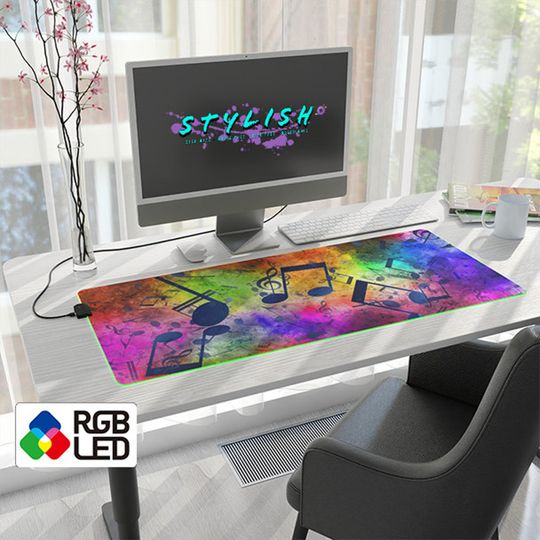 Discover Desk Mat RGB Led Gaming Mouse Pad Music is Life Desk Mat RGB Desk Mat Led Desk Mat