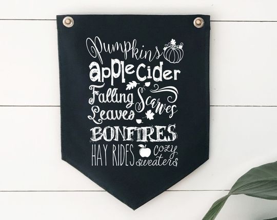 Discover Fall Wall Art Decor, Pennant Flag, Hanging Canvas Banner Sign, Fall Decoration, Farmhouse Home Decor