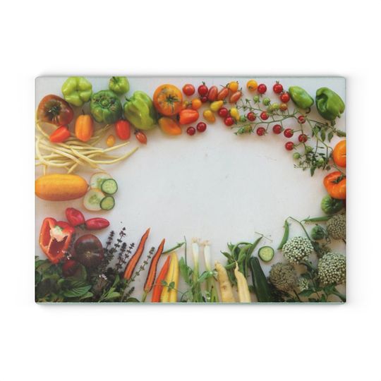 Discover Glass Cutting Board With Fresh Vegetables And Herbs Make A Great Cooking Gift