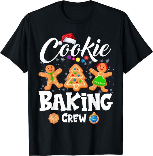 Discover Cookie Baking Crew Christmas Santa Family Gingerbread Team T-Shirt