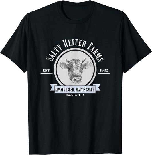Discover Salty Heifer Farms Sarcastic Farm County Cow Lover T-Shirt