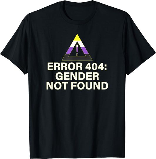 Discover Error 404 Gender Not Found Agender Non Binary Pride T-Shirt
