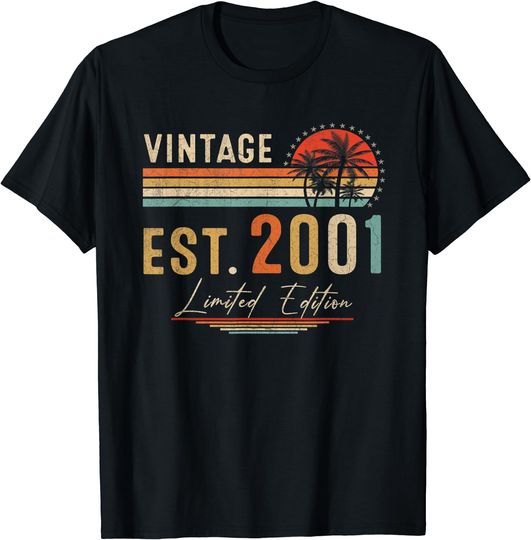 Discover 21 Year Old Gifts Vintage 2001 Limited Edition 21st Birthday T-Shirt