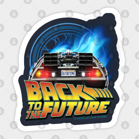 Discover Back to the future Delorean teleport and clock tower. Perfect present for mom mother dad father friend him or her - Back To The Future - Sticker