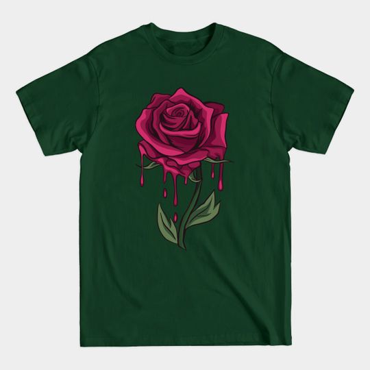 Discover Bleeding Red Rose - Rose - T-Shirt