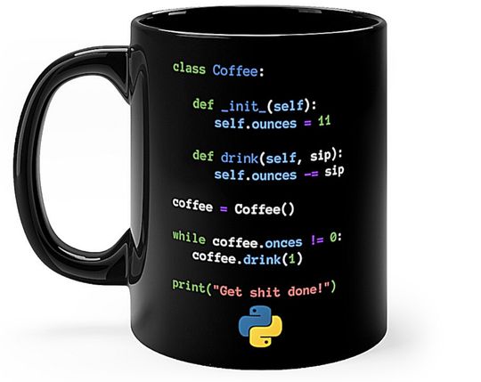 Discover Programmer Coder Engineer Python Black Coffee Mug