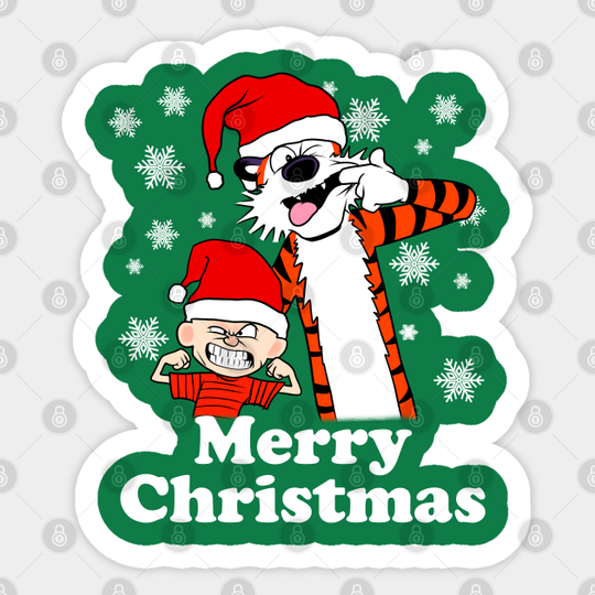 Discover Calvin and hobbes christmas - Calvin And Hobbes - Sticker