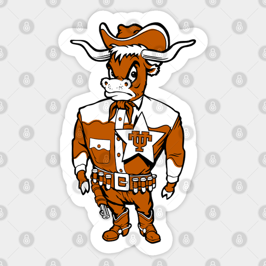Discover Vintage Texas sheriff Bevo Mascot - Texas - Sticker
