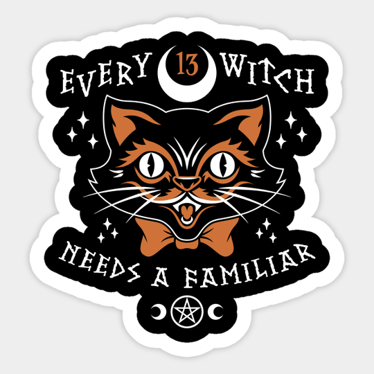 Discover Halloween Cat - Witches Goth Familiar - Witch - Sticker