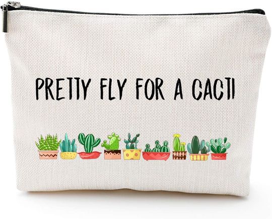 Discover Blue Leaves Makeup Bag, Cactus Make Up Bag