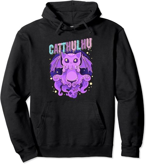 Discover Cute Cthulhu Hoodie Creepy Cute Kawaii Pastel Goth Cat Kitten
