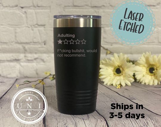 Discover Adulting One Star Review Tumbler Coffee Mug, Funny Tumbler, Custom Tumbler