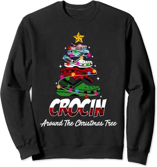 Discover Crocin Around The Christmas Tree Sweatshirt Christmas Tree Ugly Xmas Kids Girls