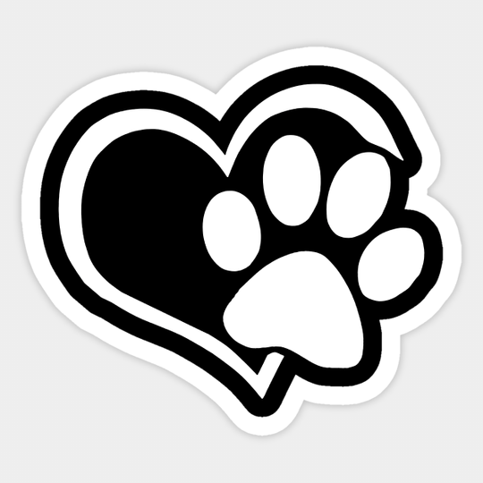Discover Dog Puppy Sticker - I Love Dogs Paw Print Heart Cute Women Men - Dogs - Sticker