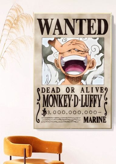 Discover Wanted Poster, Luffy Poster, Luffy Gear 5, laugh Anime Poster