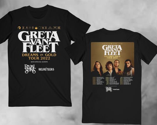 Discover Greta Van Fleet Dreams In Gold Tour T-Shirt