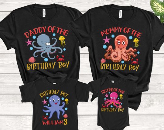 Discover Family Octopus Birthday Shirts,Matching Family Shirts