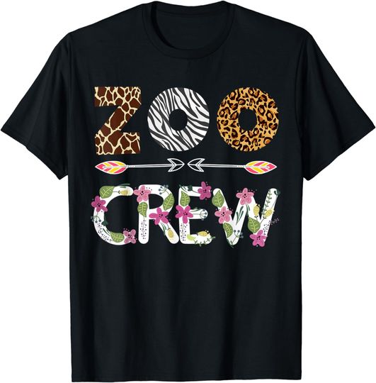 Discover Zoo Crew Animal Pattern Zoologist T-Shirt