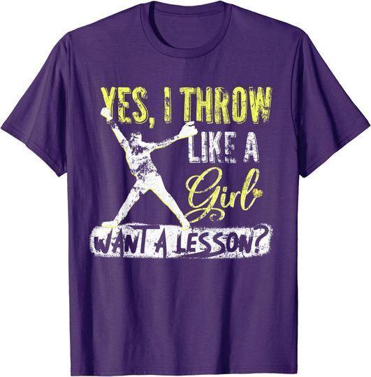 Discover Yes I Throw Like A Girl Want A Lesson Baseball Softball T-Shirt