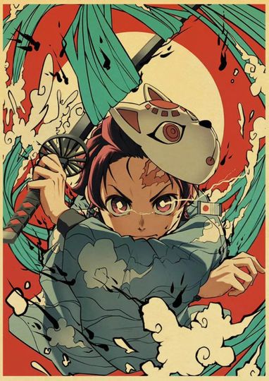 Discover Characters Poster, Vintage Poster Wall Art, Demon Slayer Poster