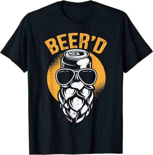 Discover Mens Beer'd Bearded Beer Drinker Alcohol Lover Canned Beer T-Shirt