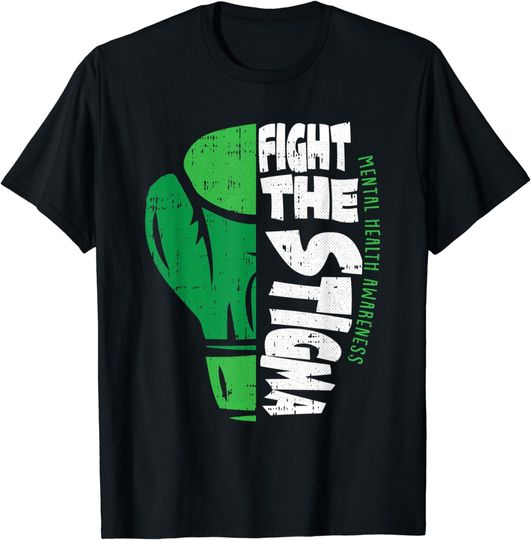 Discover Fight The Stigma Mental Health Awareness Green Ribbon T-Shirt