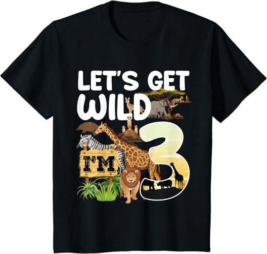 Discover Kids 3 Year Old Zoo Birthday Safari Jungle Animal 3rd B-day T-Shirt