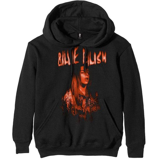 Discover Billie Eilish Pullover Hoodie: Spooky Logo